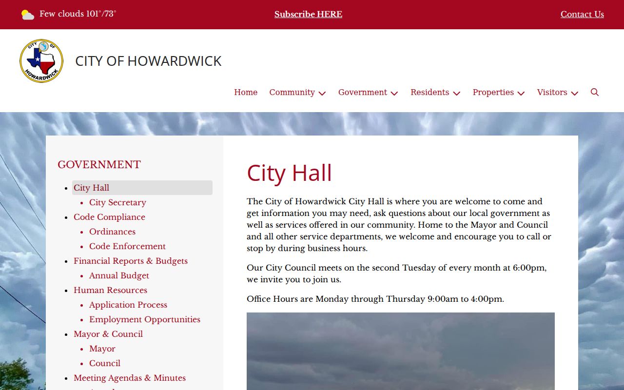 Howardwick criminal records contact at Donley County City Hall