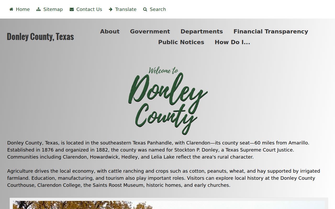 Donley County criminal records office information on the official county homepage